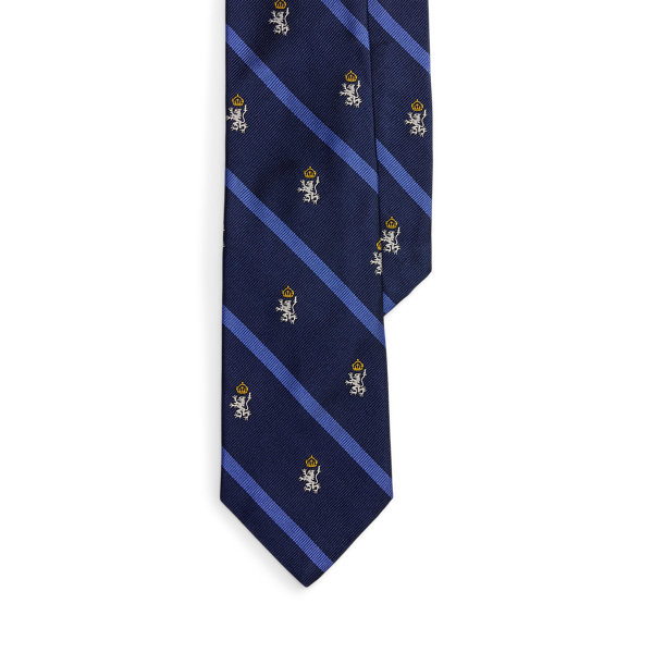 Ralph Lauren Striped Silk Repp Club Tie In Blue
