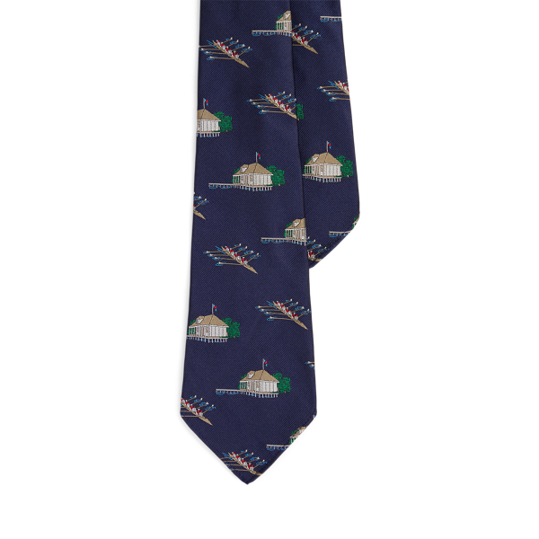 Ralph Lauren Vintage-inspired Silk Graphic Tie In Blue