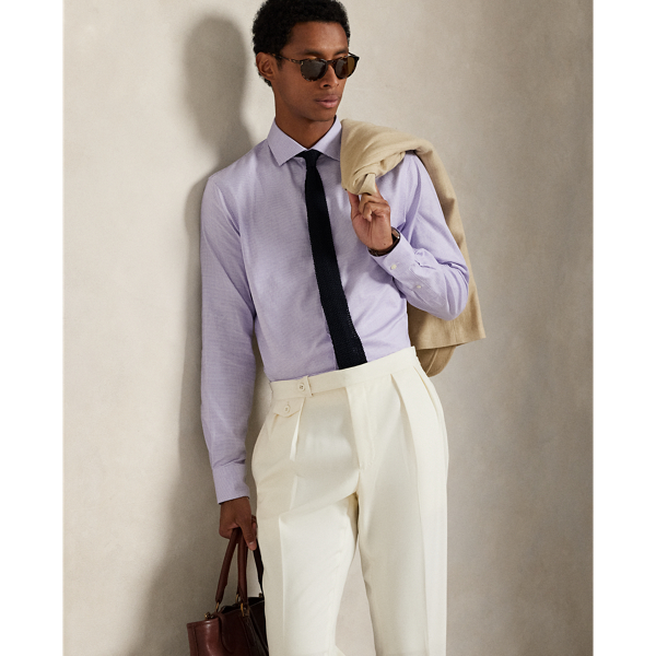 This stretchy shirt is made with cotton PUREPRESS™ technology, a durable press finish that provides wrinkle resistance while reducing material strength loss and protecting against abrasion.