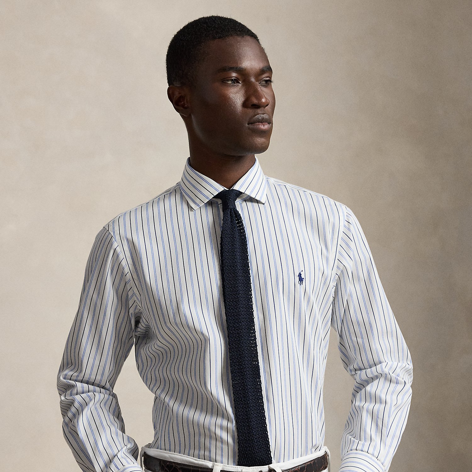 Custom Fit Striped Poplin Shirt