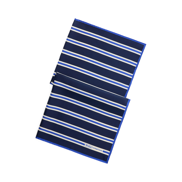 Striped Silk Square Scarf