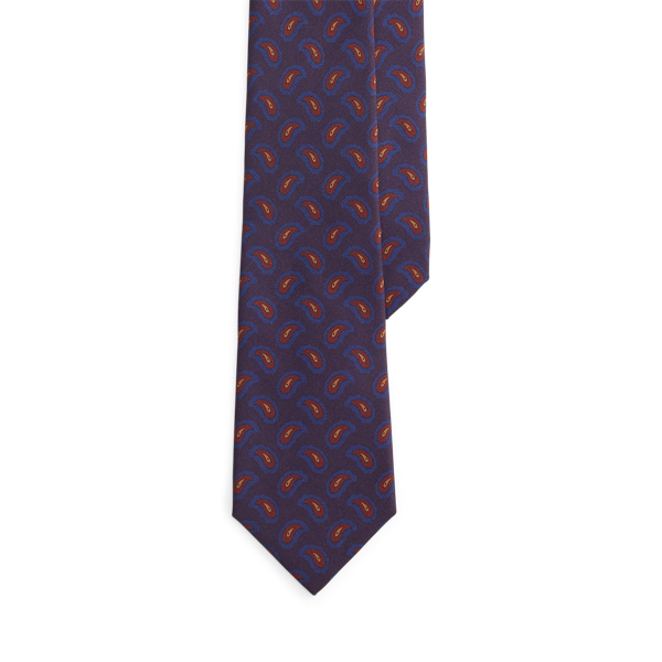 Pine-Print Silk Twill Tie