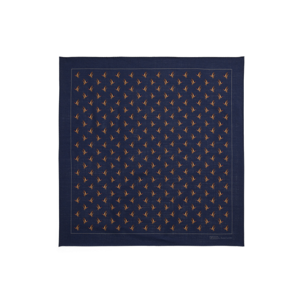 Duck-Print Wool Challis Bandanna