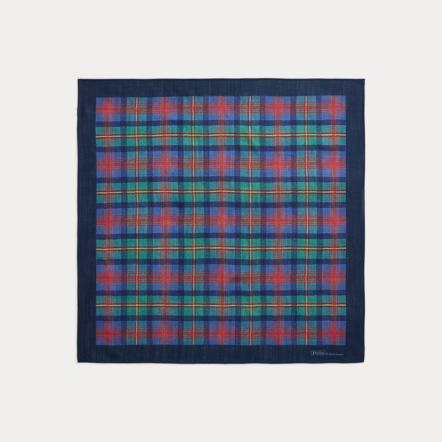 Plaid-Print Wool Bandanna