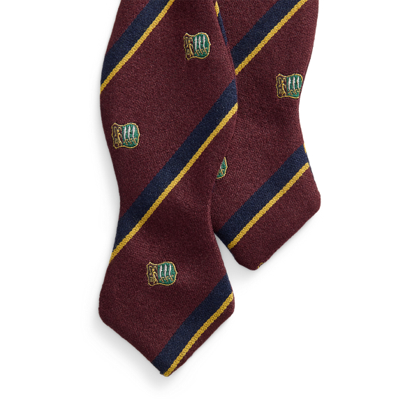 Striped Wool-Silk Club Bow Tie
