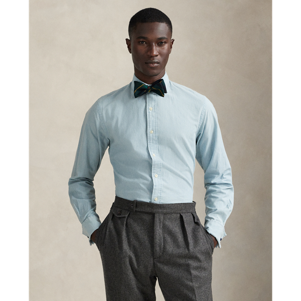 Ralph Lauren Custom Fit Chambray French Cuff Shirt In Purple