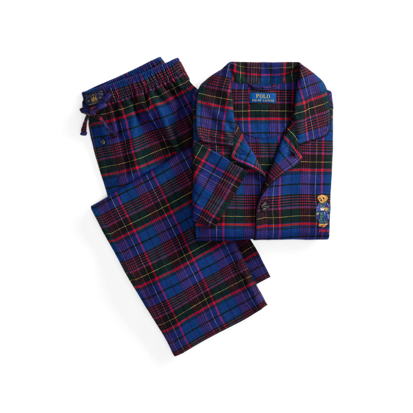 Polo Bear Plaid Flannel Pyjama Set