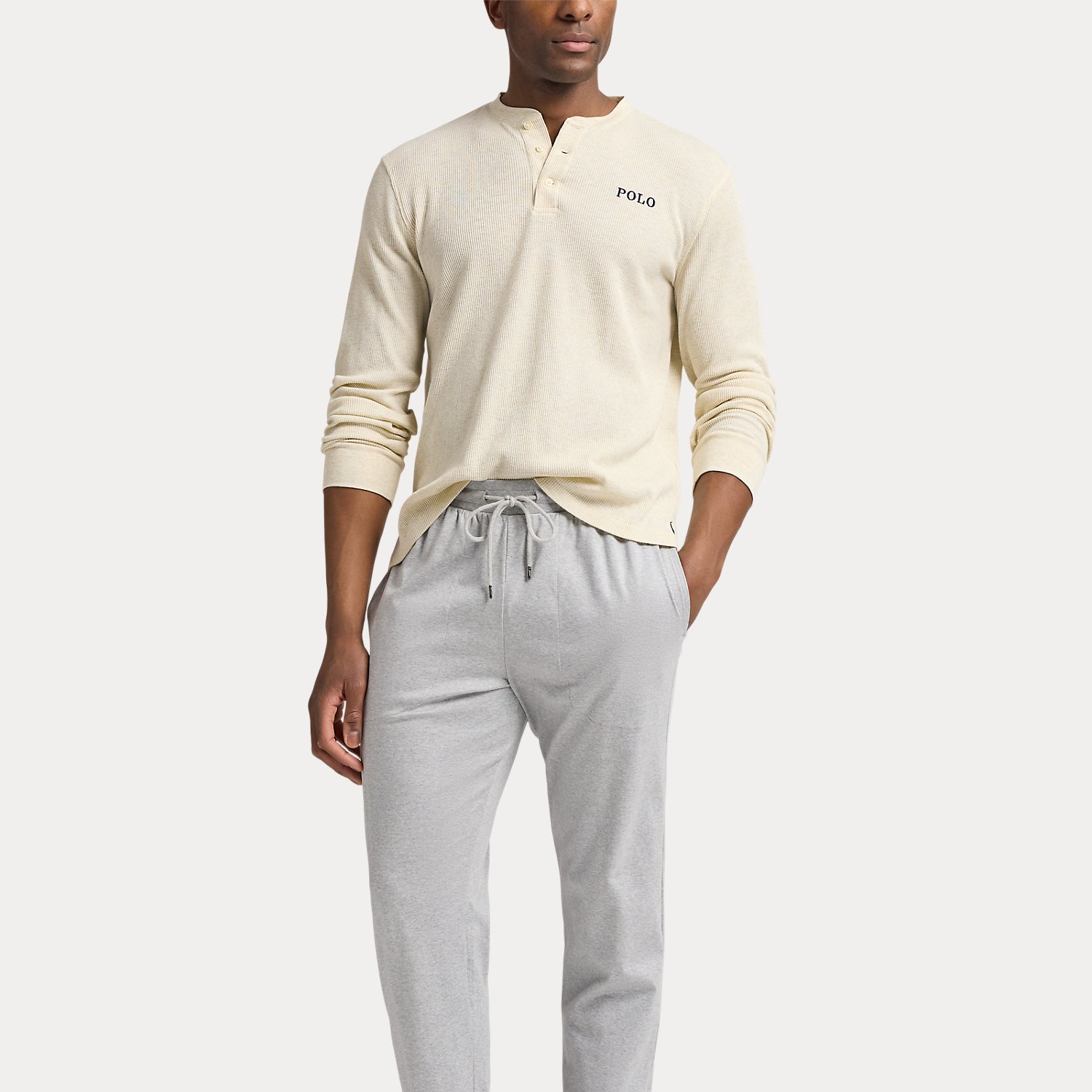 Featuring a traditional Henley neckline, this comfortable sleep shirt is waffle-knit from a soft cotton blend and embroidered with our iconic logo and signature Pony.
