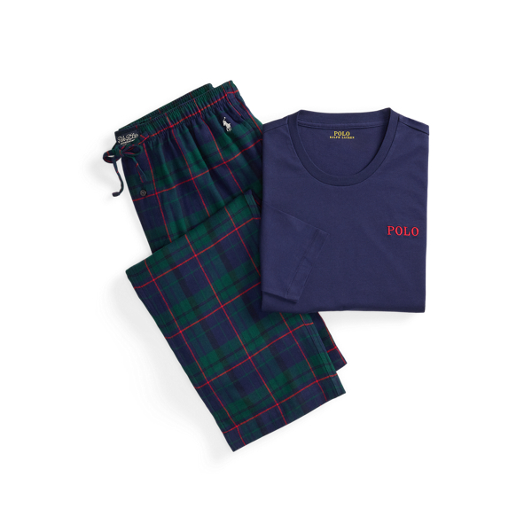 Cotton Jersey & Plaid Flannel Sleep Set