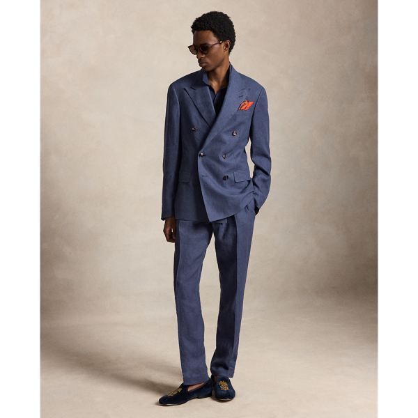 Pleated Linen Suit Trouser