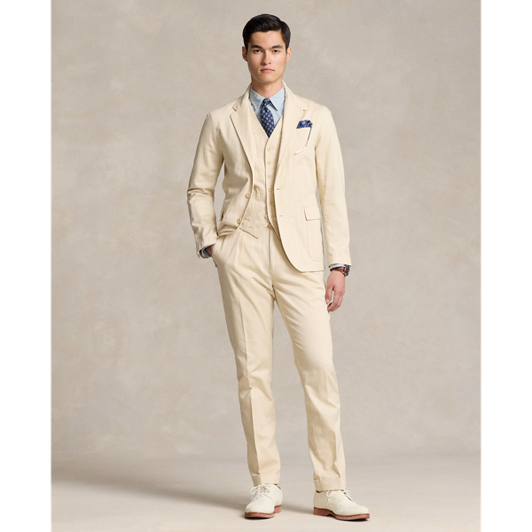 Shop Ralph Lauren Buckled Chino Suit Trouser In Full Cream
