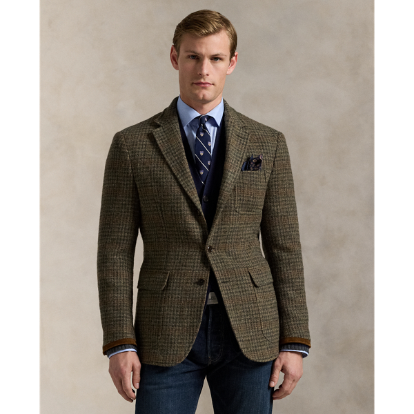 Ralph Lauren Polo Tailored Plaid Tweed Suit Jacket In Green