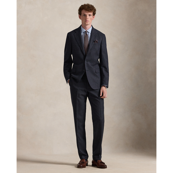Ralph Lauren Polo Tailored Plaid Wool-cashmere Suit In Black