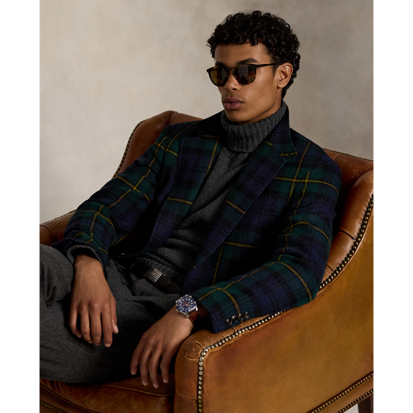 Ralph Lauren The Rl67 Plaid Wool Tweed Jacket In Green