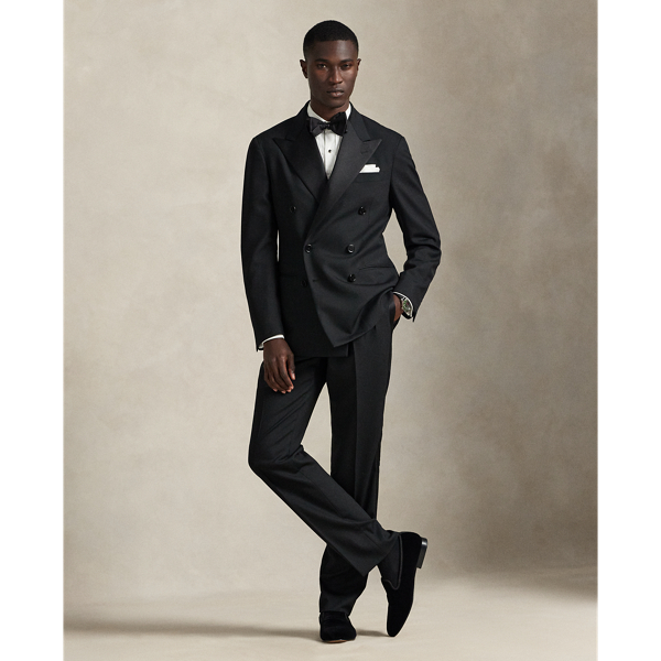 Ralph Lauren Polo Tailored Fit Wool Barathea Tuxedo In Black