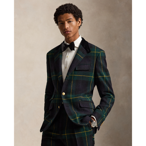 Polo Tailored Fit Plaid Tweed Blazer
