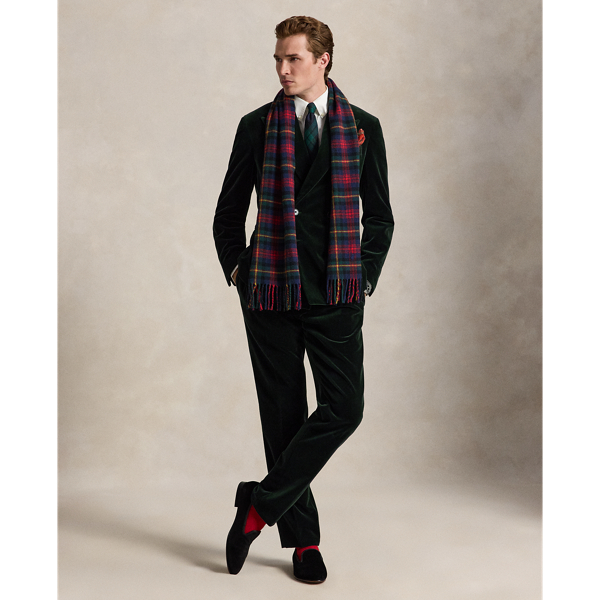 Pleated Velvet Suit Trouser
