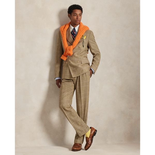 Pleated Glen Plaid Suit Trouser