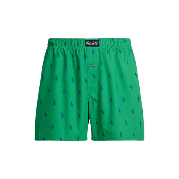 Polo Ralph Lauren Signature Pony Cotton Boxer In Grasshopper Green