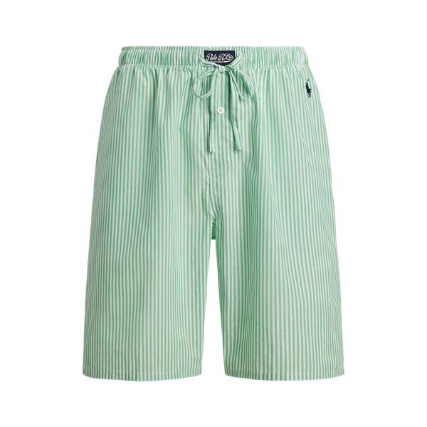 Polo Ralph Lauren Striped Cotton Pajama Short In Golf Green Stripe