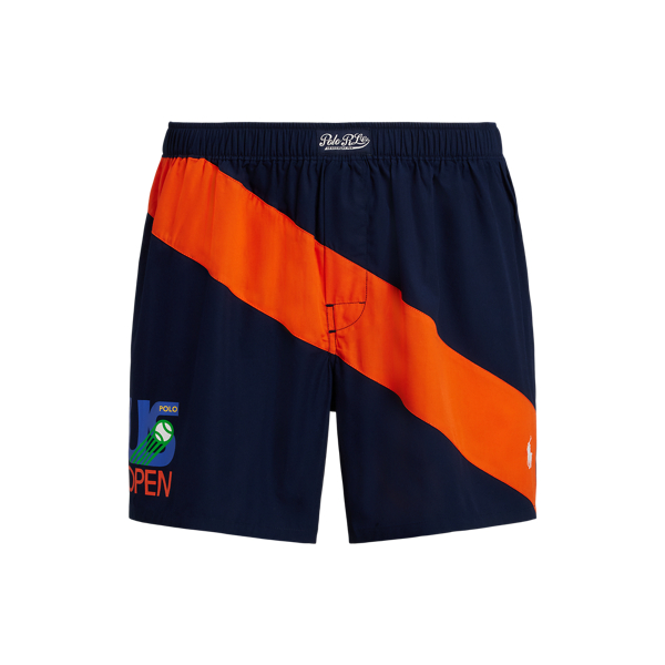Ralph Lauren Us Open Woven Cotton Boxer In Blue