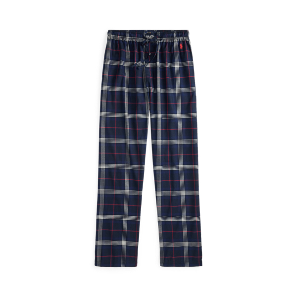 Ralph Lauren Plaid Flannel Pajama Pant In Blue
