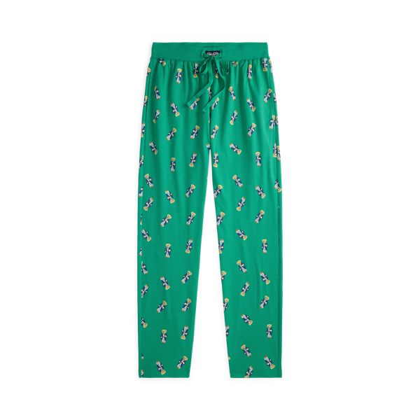 Ralph Lauren Polo Bear Jersey Pajama Pant In Green
