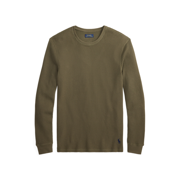 Ralph Lauren Thermal-knit Sleep Shirt In Green
