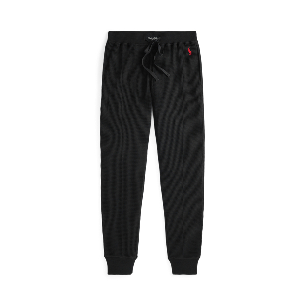 Ralph Lauren Thermal-knit Sleep Jogger In Black