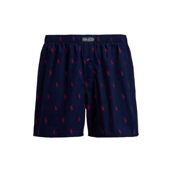 Ralph Lauren Polo Pony Cotton Boxer In Blue