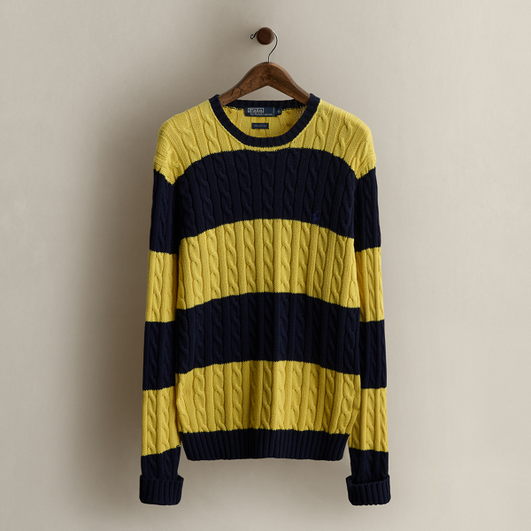 Ralph Lauren C. 2000 Cable-knit Sweater In Multi