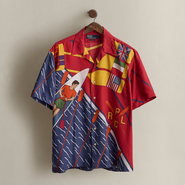 Ralph Lauren C. 1990 Print Camp Shirt In Multi