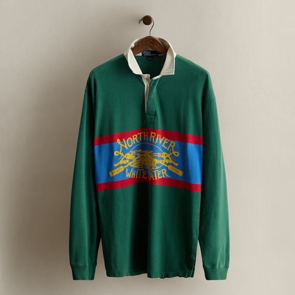 Ralph Lauren C. 1993 Graphic Rugby Shirt In Green