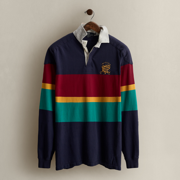 Ralph Lauren C. 1990 Crest Rugby Shirt In Black
