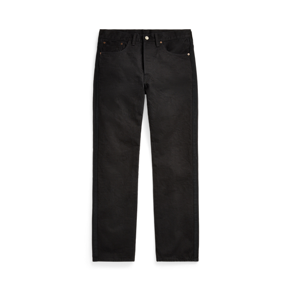 Straight Fit Black Tuxedo-Stripe Jean