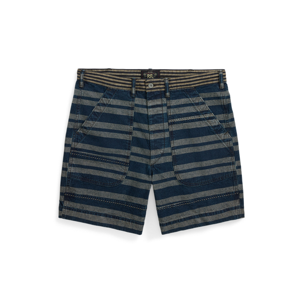 Short rayé en lin et coton indigo - RRL - Modalova