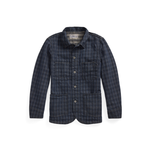 Veste écossaise en jacquard de denim - RRL - Modalova