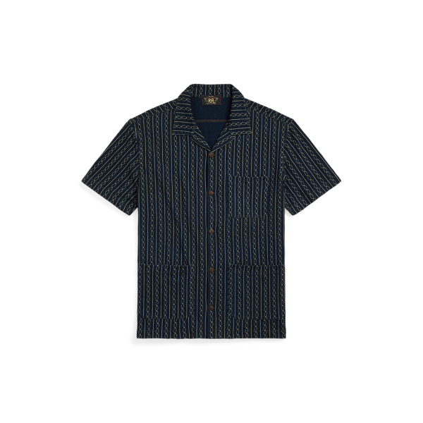Chemise safari à motif indigo en jersey - RRL - Modalova