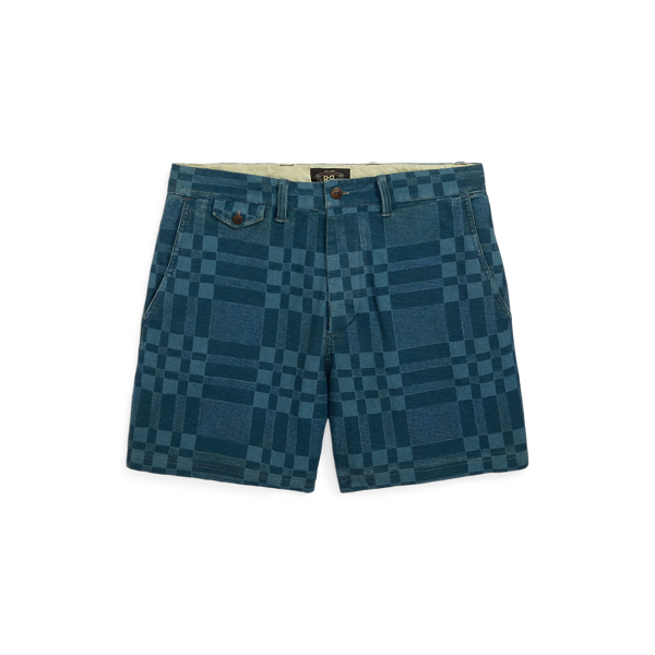 Short écossais en jersey indigo - RRL - Modalova