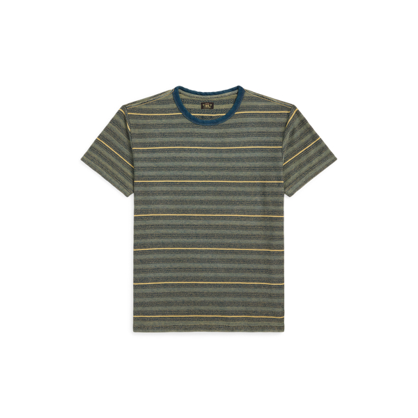 T-shirt rayé en jacquard indigo - RRL - Modalova