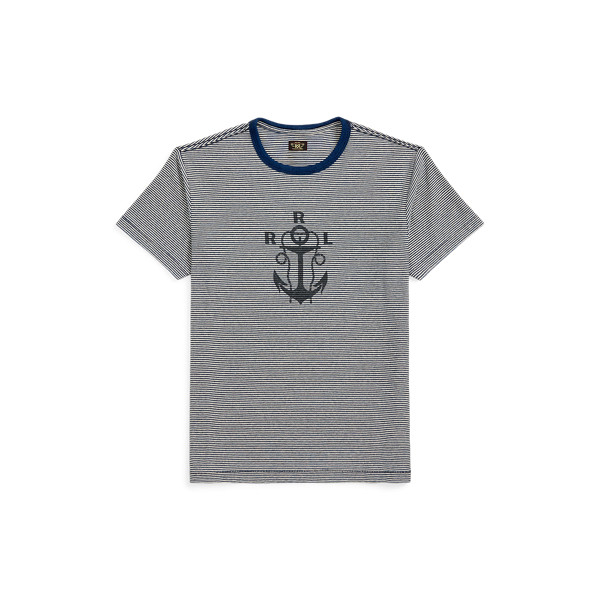 T-shirt rayé à logo en jersey - RRL - Modalova