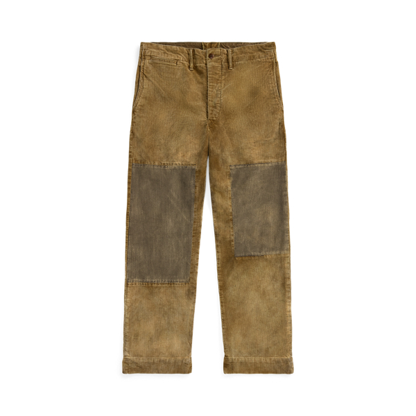 Double Rl Ralph Lauren Repaired Corduroy Field Pant In Brown