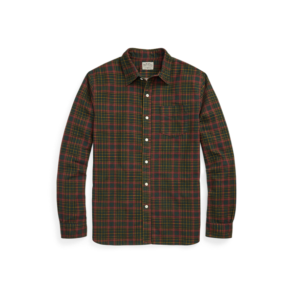 Double Rl Ralph Lauren Plaid-print Flannel Workshirt In Multi