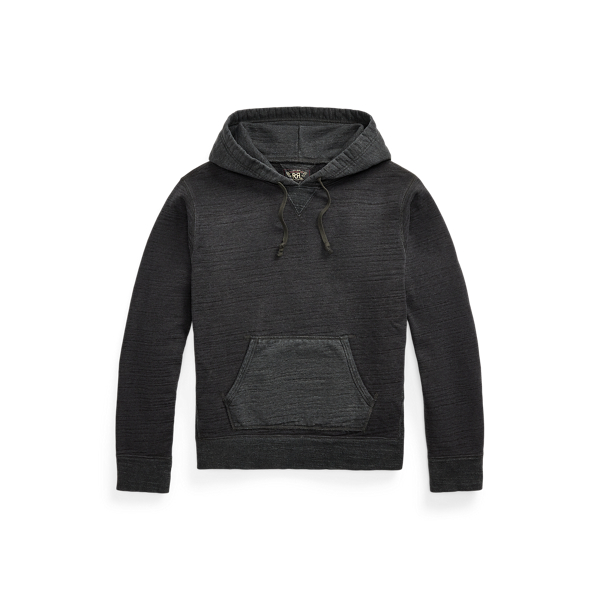 Double Rl Ralph Lauren French Terry Hoodie In Black