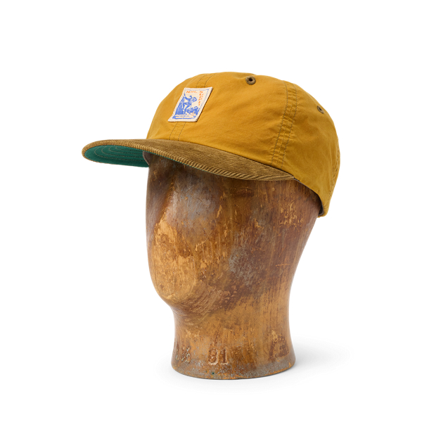 Double Rl Ralph Lauren Corduroy-bill Oilcloth Ball Cap In Yellow