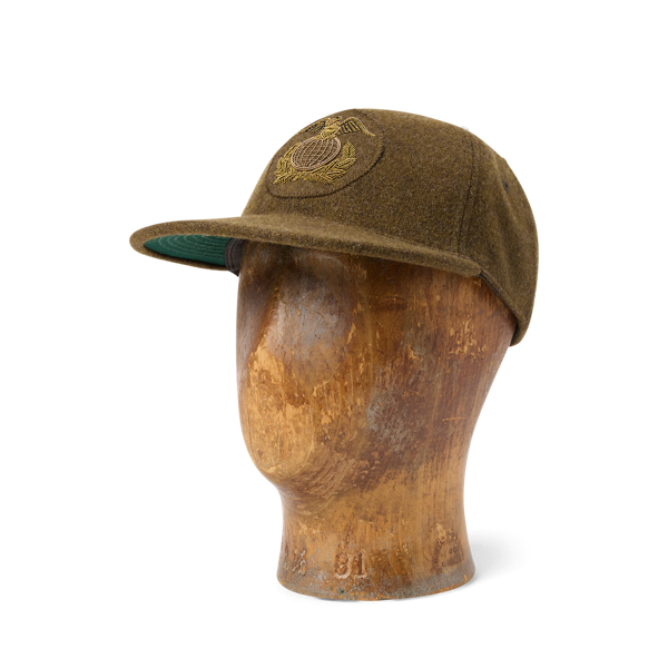 Double Rl Ralph Lauren Bullion Wool-blend Ball Cap In Green