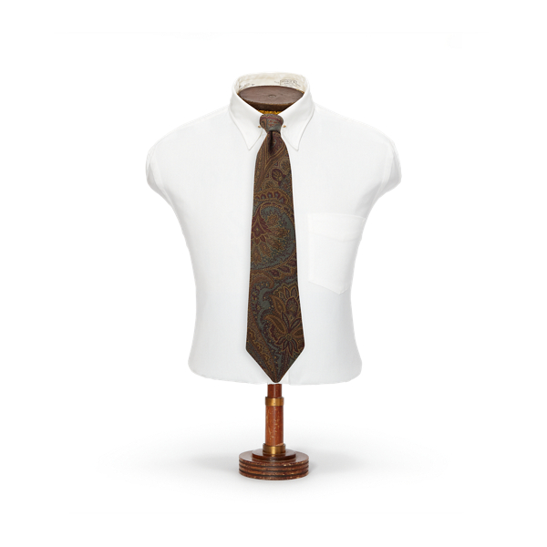 Cravate brocart de soie motif cachemire - RRL - Modalova