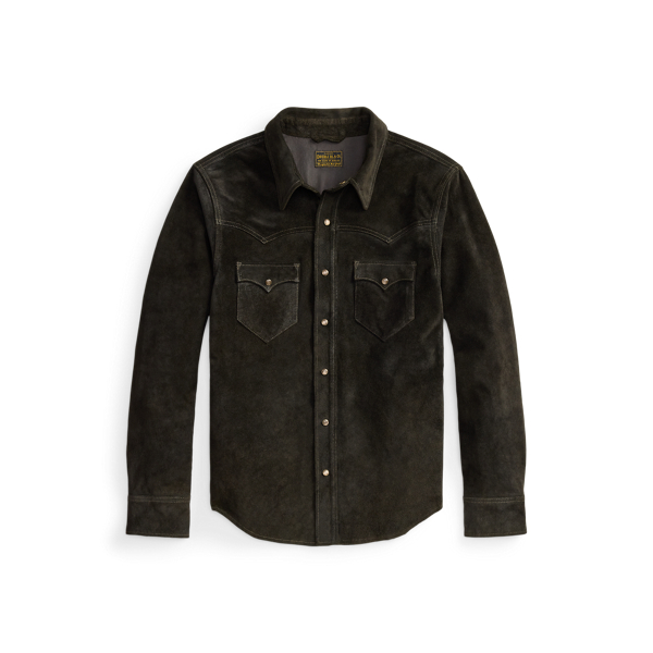 Giacca a camicia western in camoscio