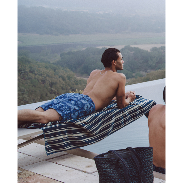 Indigo Linen-Cotton Officer’s Short