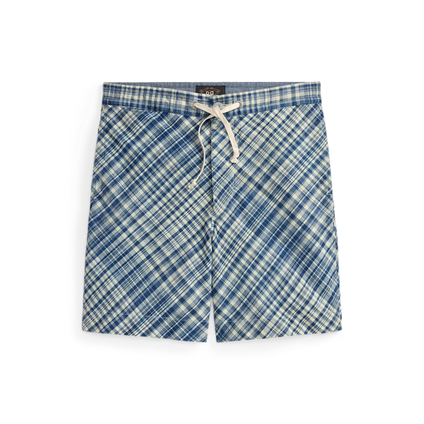 Indigo Plaid Woven Short